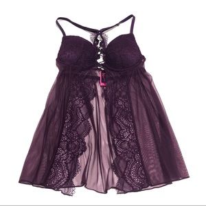 LA SENZA Purple Push up babydoll XS
